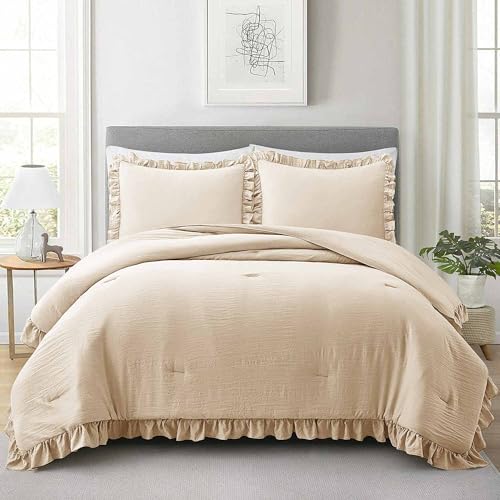 Pink White Floral Reversible Comforter Set with Branches Pattern, 104 x 90 inches, 3 Piece X41700