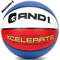 AND1 Xcelerate Rubber Basketball: Official Regulation Size 7 (29.5") - Deep Channel Construction Streetball, Made for Indoor Outdoor Basketball Games