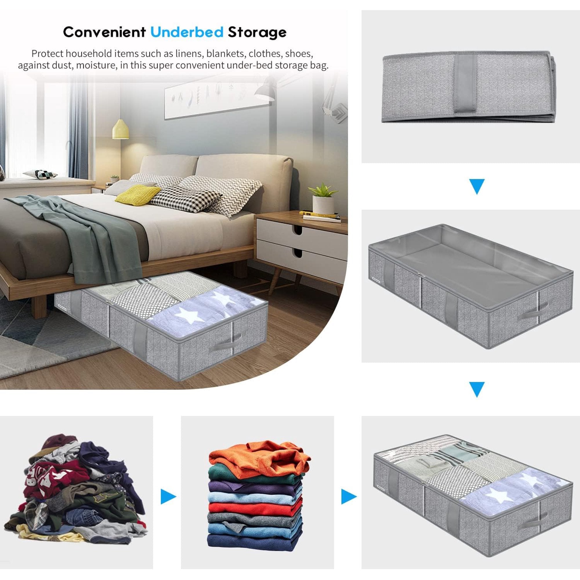 Foldable Underbed Storage Bags with Clear Window X234