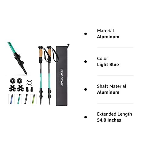 Adjustable Trekking Poles with Quick Flip Lock, Lightweight Cork Grips M598919