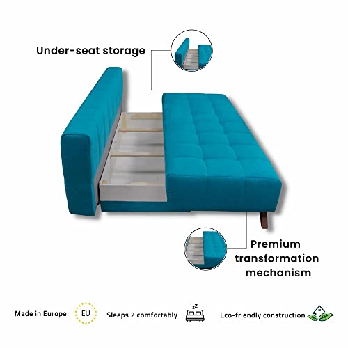 Sleeper Sofa with Storage, Queen Size, Dark Grey E481584