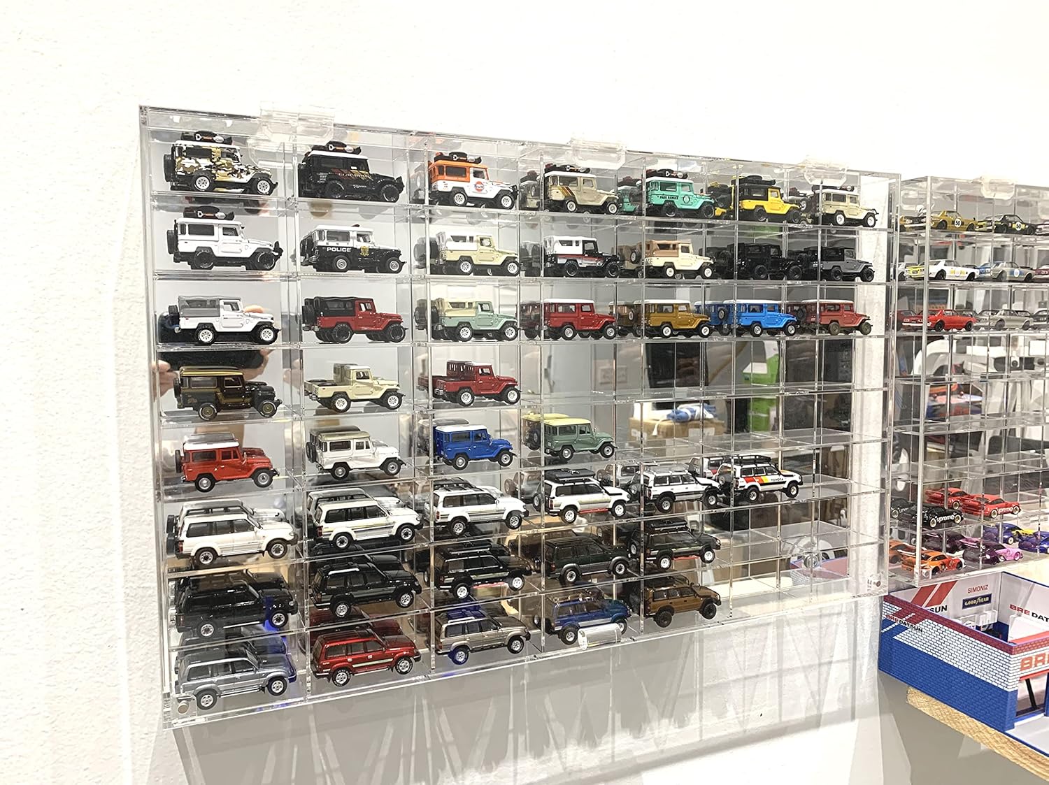 56 Compartment Diecast Toy Car Display Case with Door I11930