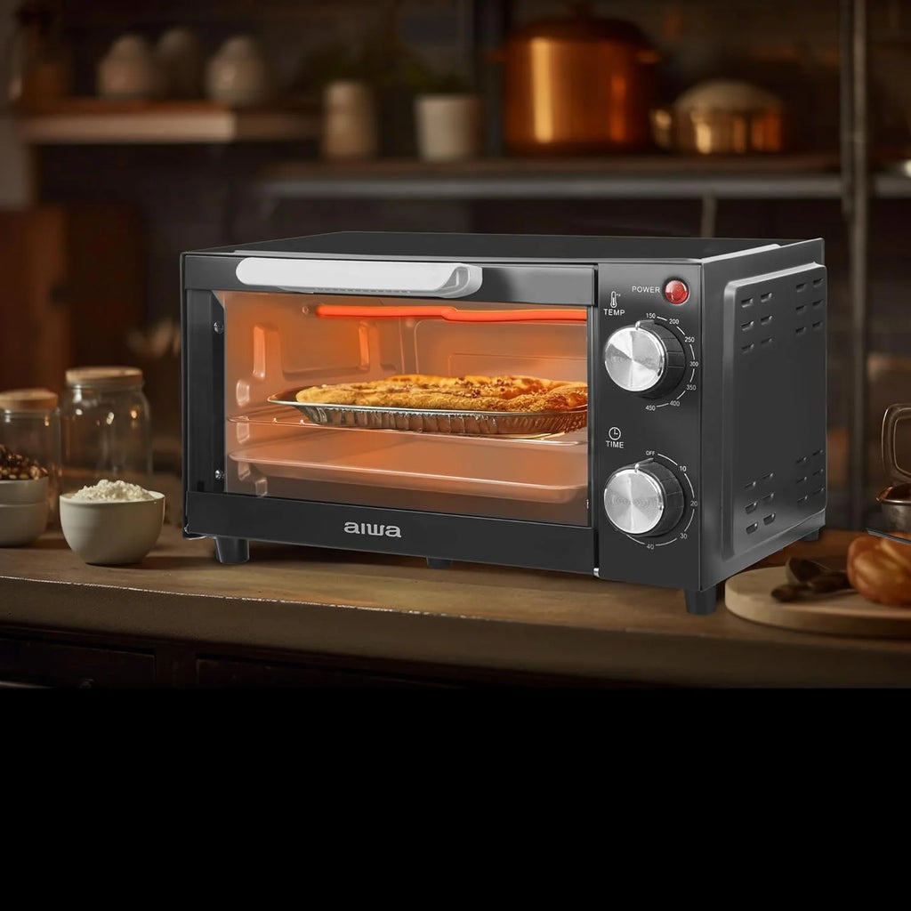 Toaster Oven with Baking Tray, Temperature Control, Timer, Black H772602