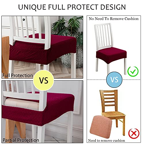 Waterproof Jacquard Chair Seat Covers for Dining Room, Removable Washable, Set of 2 F5675