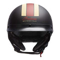 Indian Motorcycle Half Helmet with Retro Racing Stripe, Black - 2863696