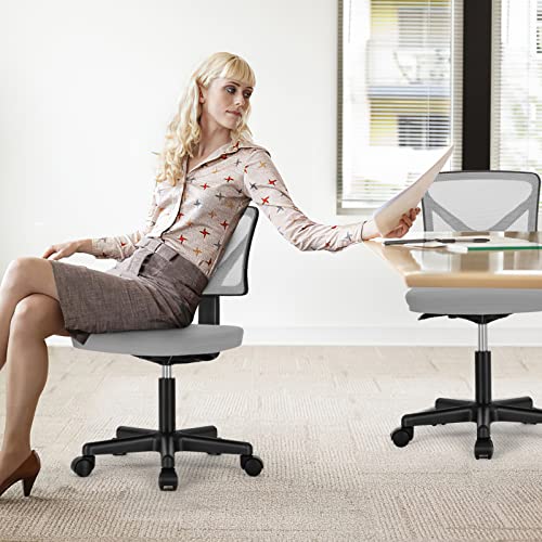 Mesh Low Back Task Chair with Wheels, Adjustable Height Swivel, Black F7604