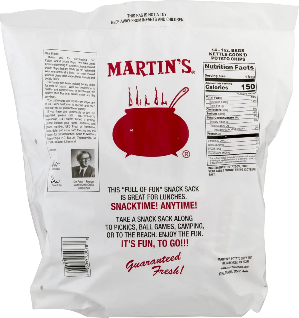 Kettle-Cooked Potato Chips Snack Sack, 14 Count G702