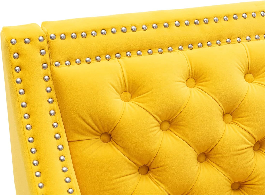 Velvet Accent Chair for Living Room with Wood Legs E616346