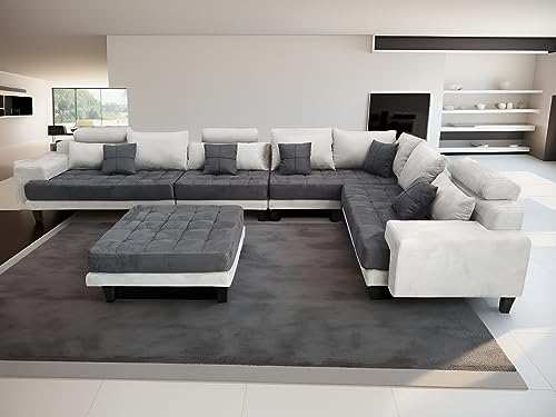 Modern Microfiber Fabric Sectional Couch Sofa Set U74797