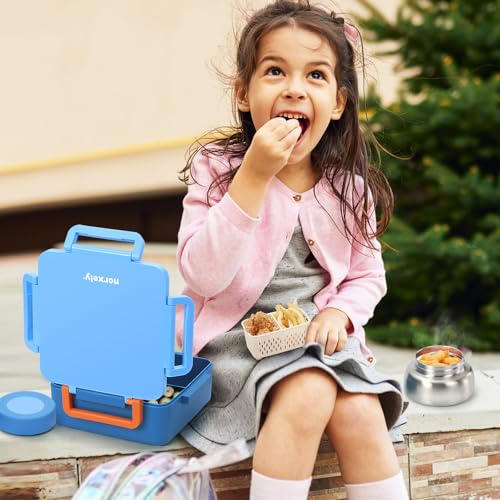 Kids Lunch Box with Thermos, 4 Compartments, Insulated, Drop-Proof, Dishwasher Safe I175