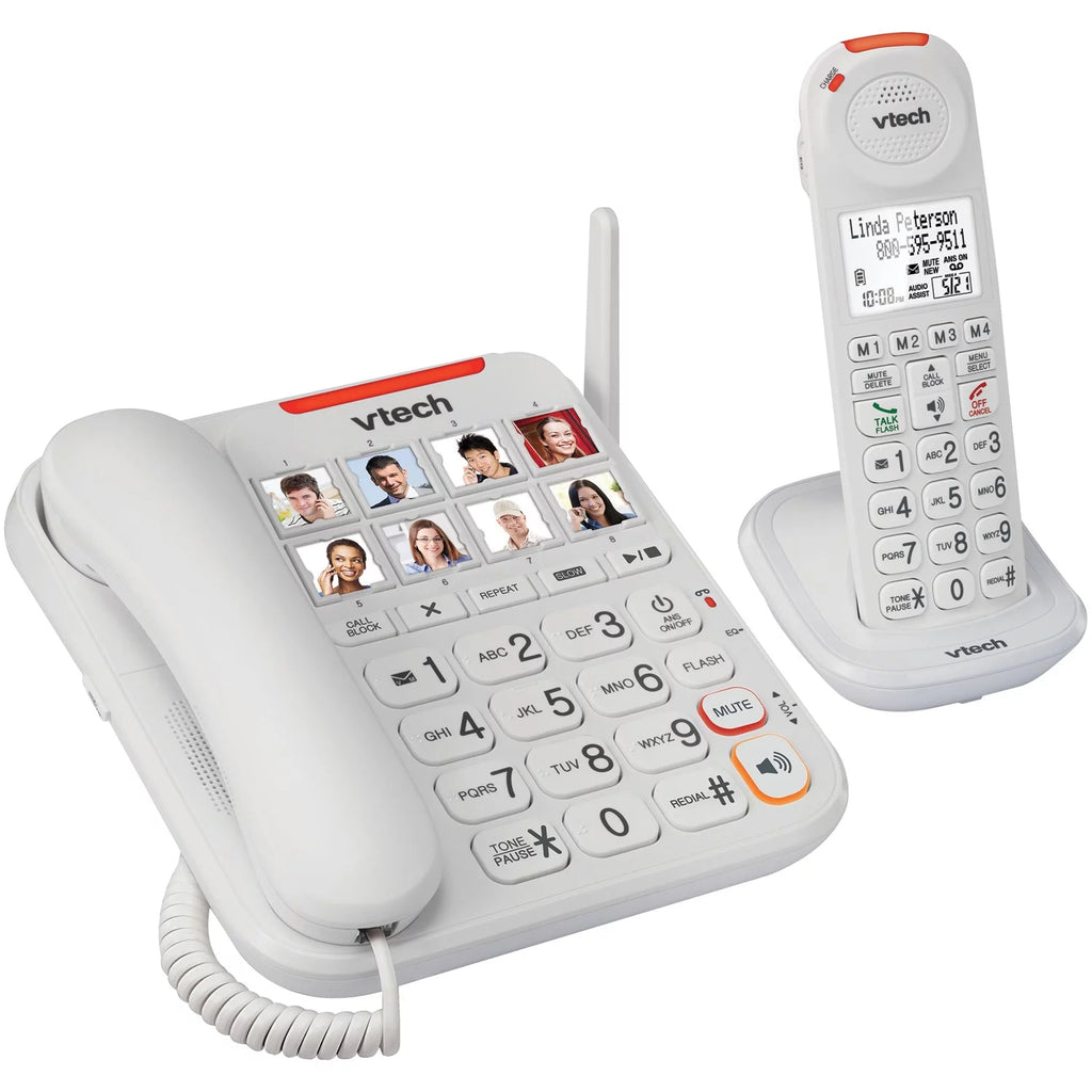 Amplified Corded/Cordless Answering System with Big Buttons & Display Y678