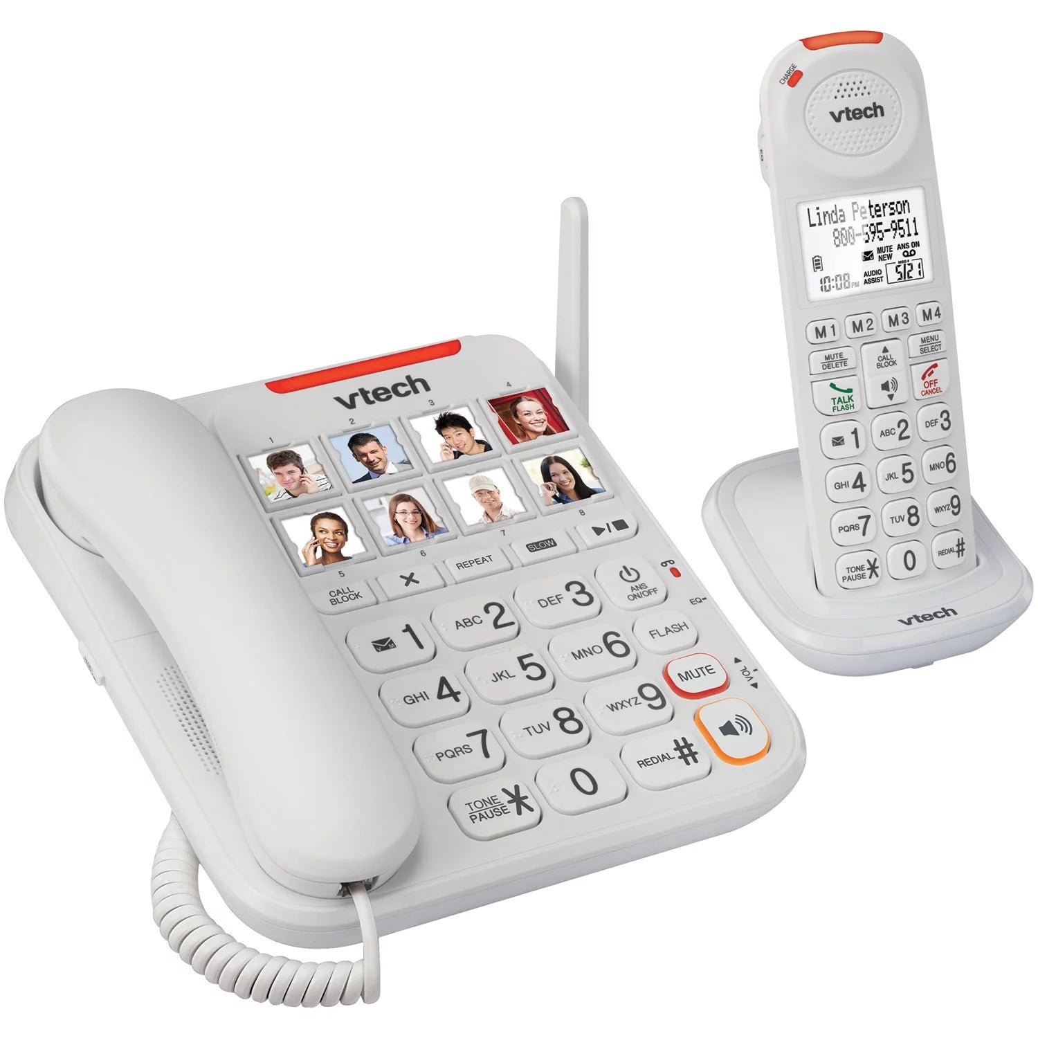 Amplified Corded/Cordless Answering System with Big Buttons & Display Y678
