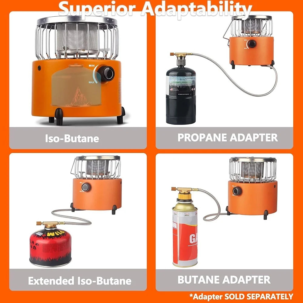Portable Propane Heater & Stove with Fireproof Gloves, Outdoor Camping Q4243