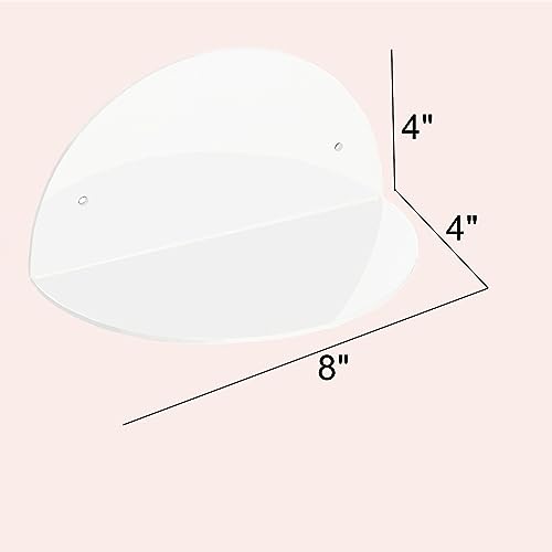 Acrylic Floating Shelves 2-Pack, 8-Inch, Wall Mounted, White T834919