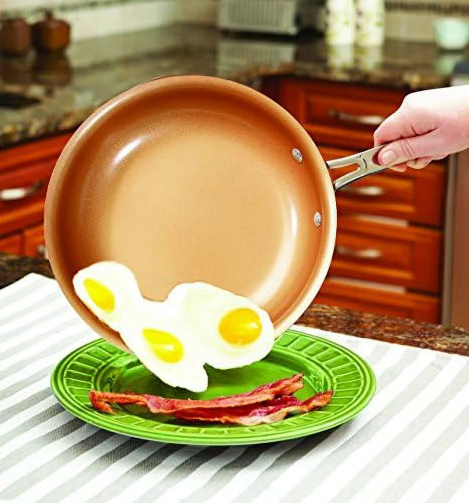 Copper-infused ceramic non-stick cookware set, 10 pc C76630