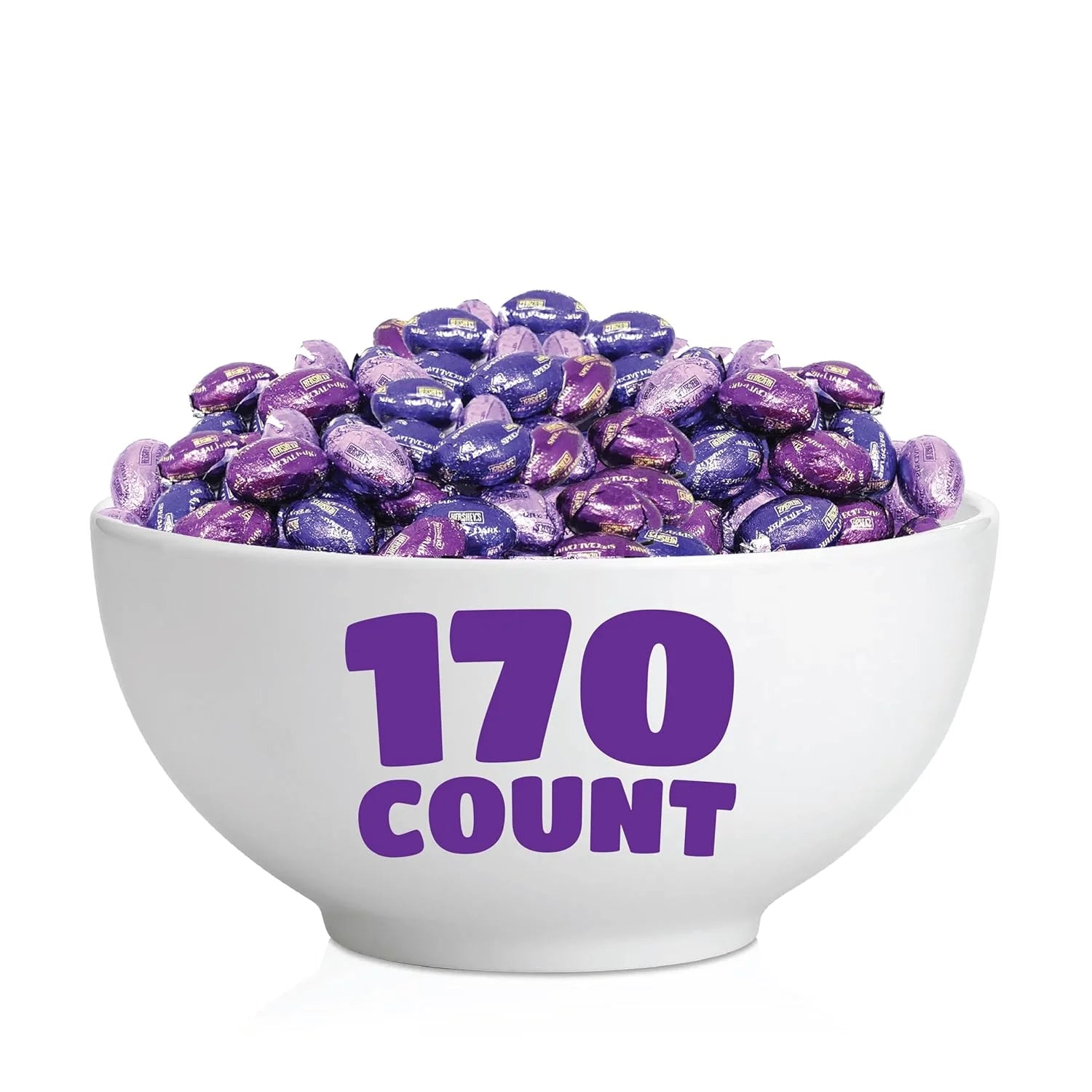 Chocolate Mini Eggs Candy, Purple Foil, Bulk Pack 2 Pounds G779
