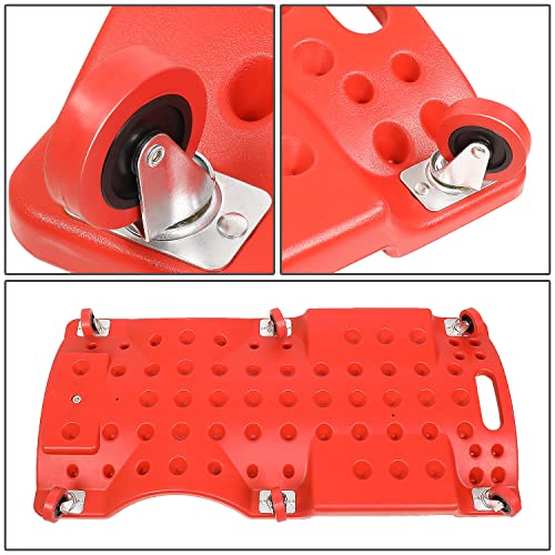 Low Profile Automotive Creeper with Padded Headrest, Red U80837