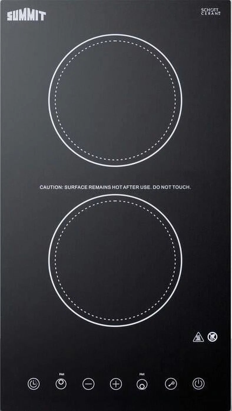 Summit CR2B15T1B 2-Burner (115V) Electric Cooktop in Black