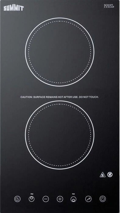 Summit CR2B15T1B 2-Burner (115V) Electric Cooktop in Black