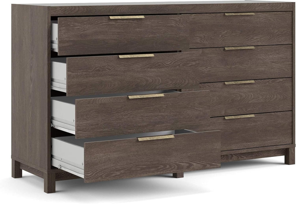 8 Drawer Double Dresser, Dark Chocolate E549961