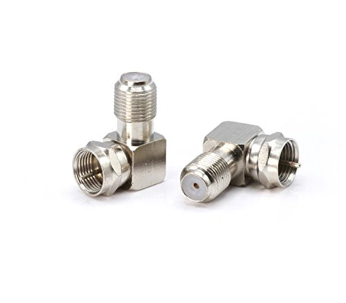 THE CIMPLE CO Coaxial Cable Right Angle Connector - 4 Pack - for Tight Corners and Flat Panel TV Mounting - 90 Degree F Type Adapter for Coax Cable and Wall Plates