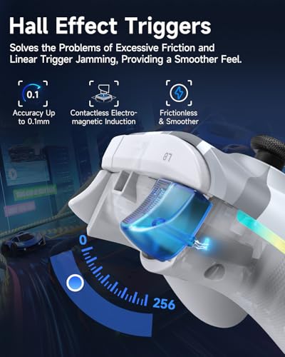 Wireless Bluetooth Controller with Hall Joysticks for PC, Android, Steam and Switch E86358