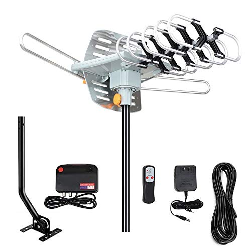 HDTV Digital Antenna -150 Miles Range w/ 360 Degree Rotation Wireless Remote - UHF/VHF/1080p/ 4K Ready(Without Pole). Upgraded 2020 Version