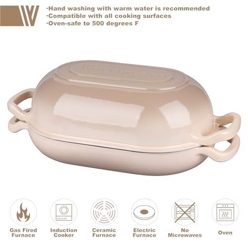 Enameled Cast Iron Dutch Oven with Lid for Bread Baking, 5QT M245