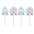 Easter Bunny Tail Picks Blue Pink Rabbit Cupcake Toppers Cake Picks Cake Food Decor Appetizers Toothpicks for Spring Party Table Decorations Party Flower Arrangement Supplies 4pcs