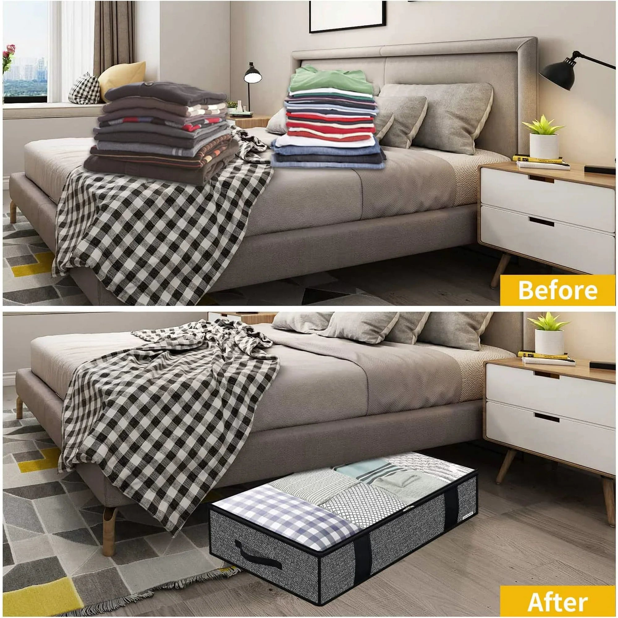 Foldable Underbed Storage Bags with Clear Window X23566