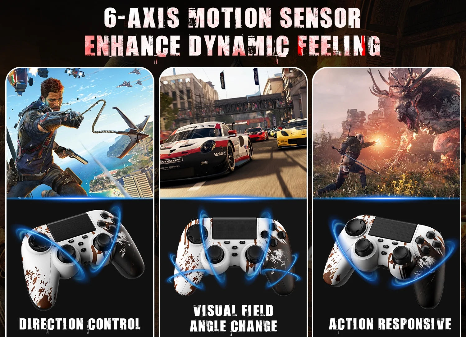 Wireless Controller for PS4 with Double Shock and Motion Sensor M1880