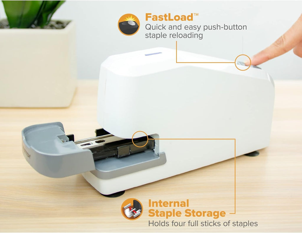 Electric Stapler - Heavy Duty, No-Jam, White U976730