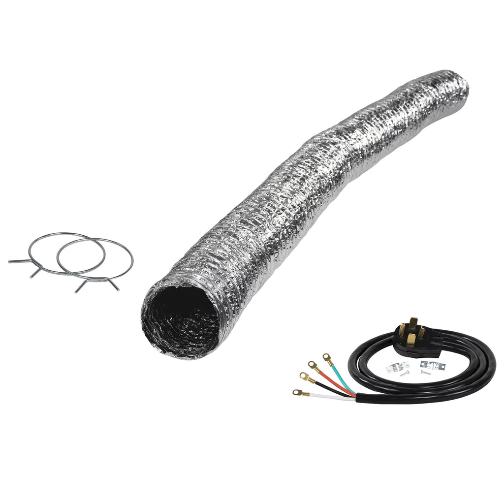 Certified Appliance Accessories Electric Dryer Flex Duct Kit with 4-Wire 30-Amp 6ft Cord, CERT77006