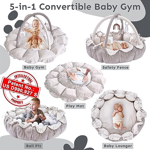 5-in-1 Baby Play Gym with Tummy Time Mat and 6 Toys A16487