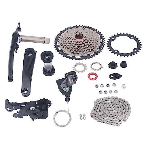 Bicycle Groupset, Aluminum Alloy Bicycle Gear Shifter Kit Bike 10 Speed 50T Flywheel Sprocket Bike Rear Derailleur for Mountain Bike Road Bike