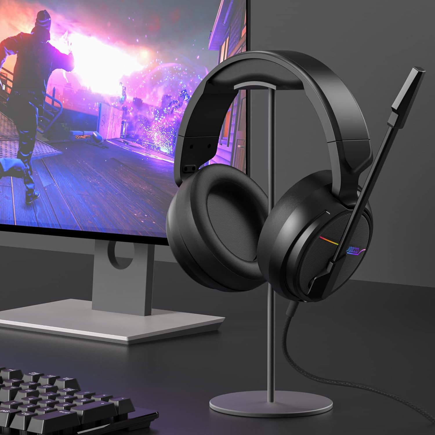 USB Gaming Headset with 7.1 Surround Sound and Noise Cancelling Mic F3226