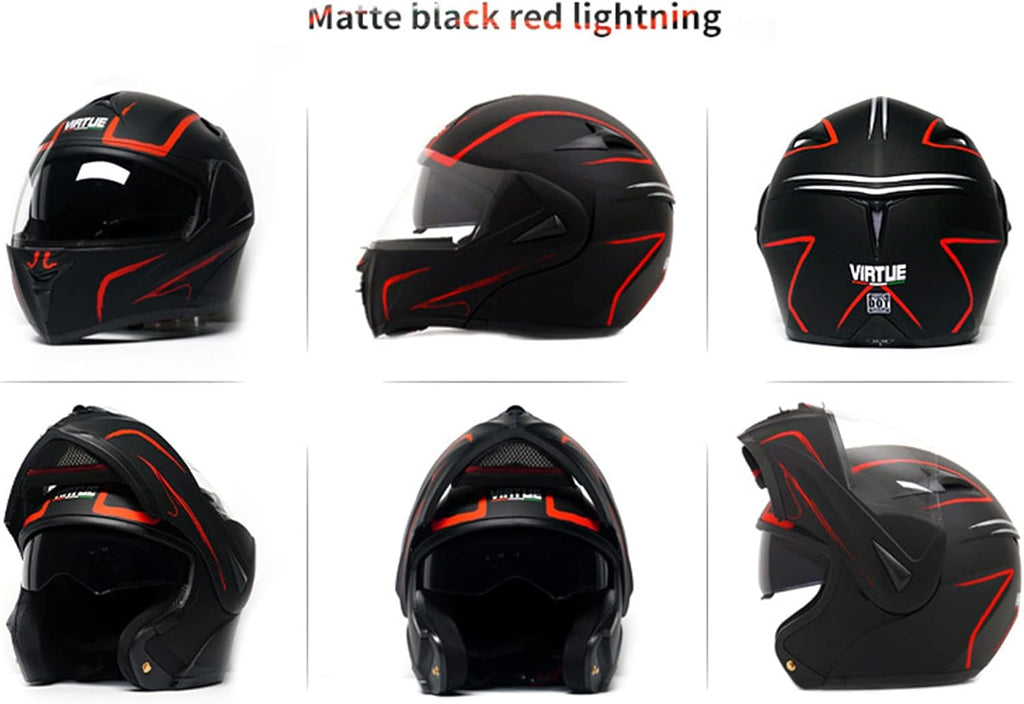 Modular Flip Up Full Face Motorcycle Helmet with Sun Shield T641616