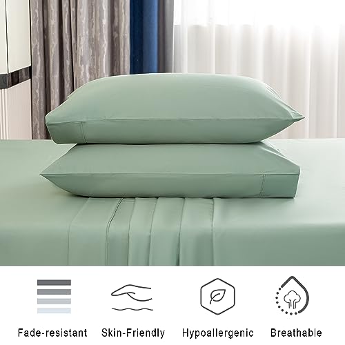 Cotton Sheets Queen Size - 600 Thread Count, Sateen Bed Sheets with Deep Pocket, 4 Piece Set X818898