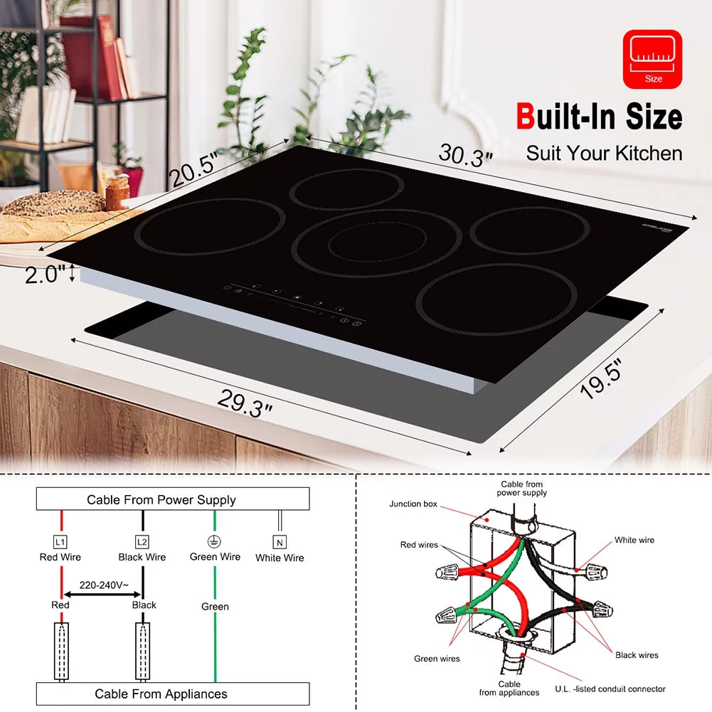 Black Electric Cooktop 30-in Smooth Surface M153689