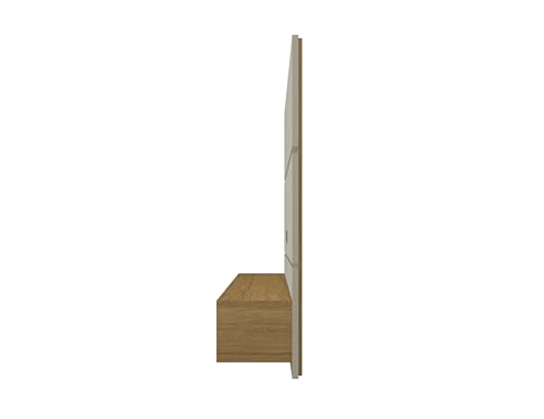 Floating Wall Entertainment Center in Off White and Cinnamon G287365