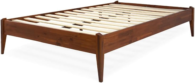 Full Bed Frame with Acacia Wood, Dark Chocolate M358