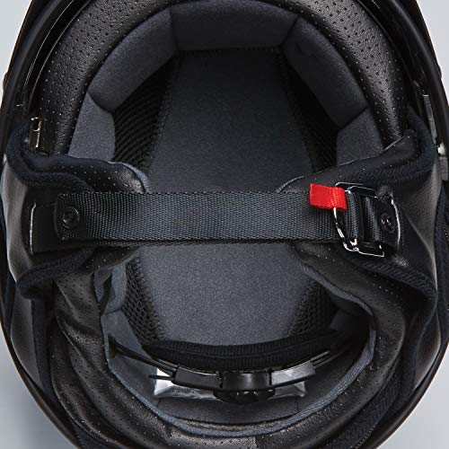 Retro Racing Stripe Half Helmet, Black R417