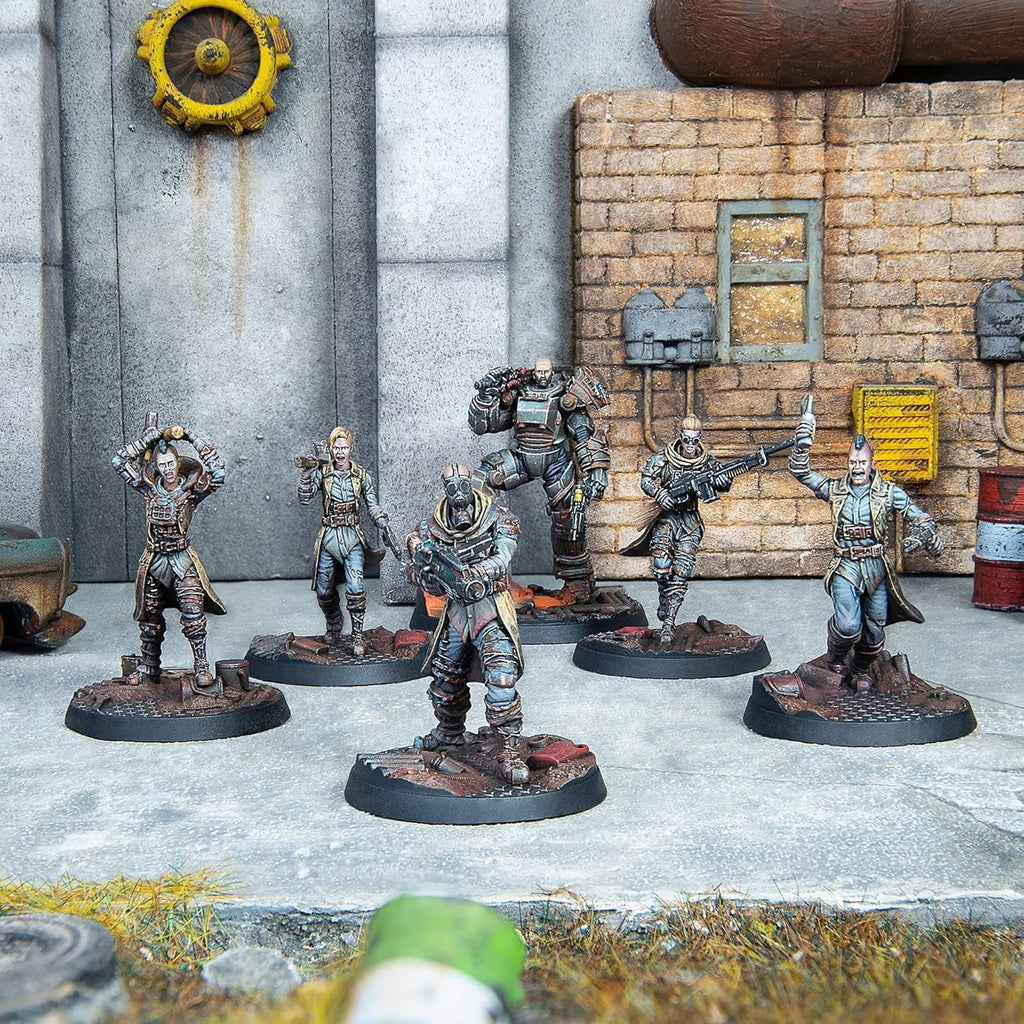 Fallout Wasteland Warfare Raiders The Forged 6 Unpainted Resin Miniatures with Scenic Bases 32MM Scale P915