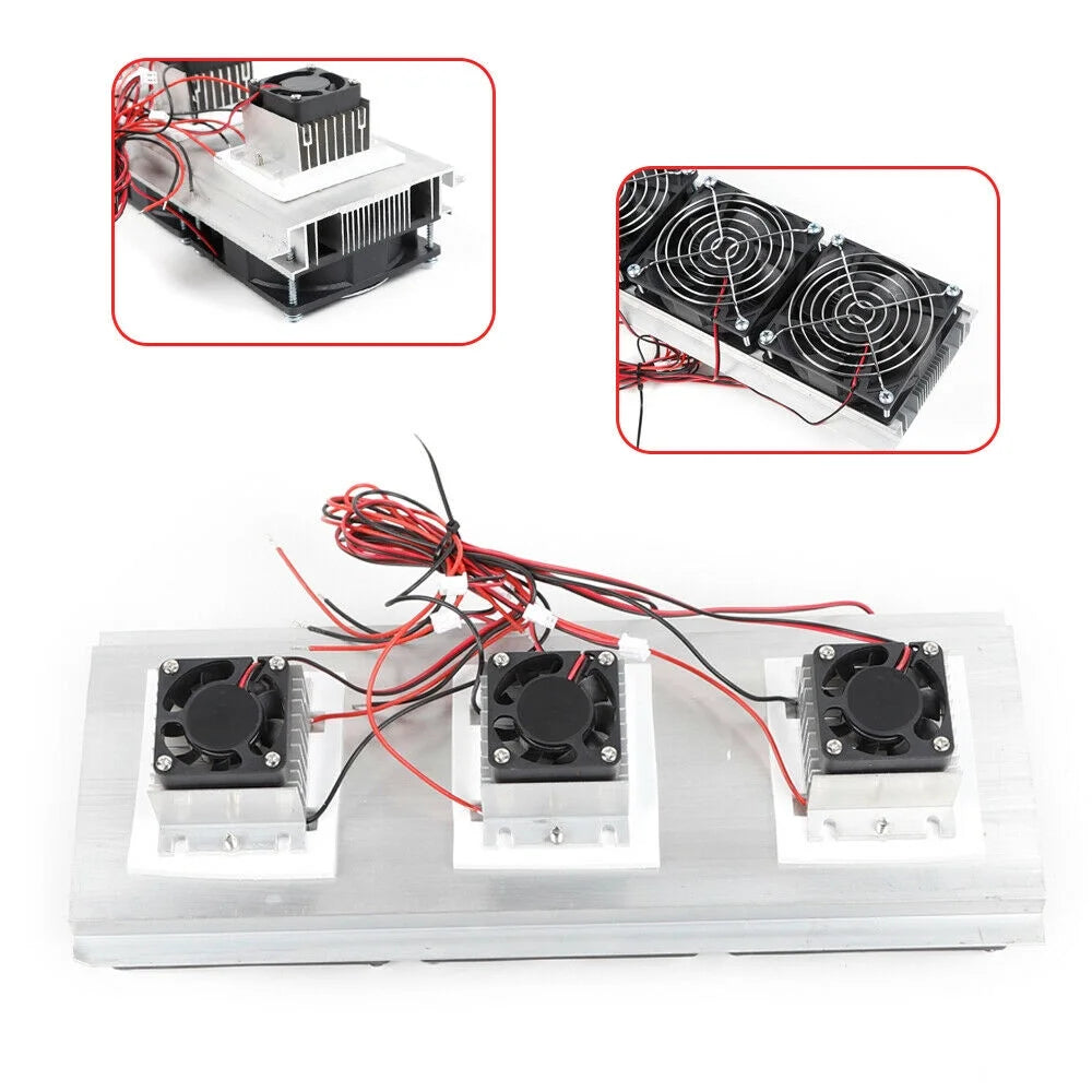 Semiconductor Refrigeration DIY Cooler Thermoelectric Cooling Device System Peltier Cooler Semiconductor Semiconductor Refrigeration Air Cooling Device Peltier Cooler Semiconductor Cooling Fan
