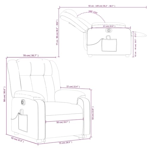 Gray Faux Leather Electric Massage Recliner Chair with Power Lift W32081