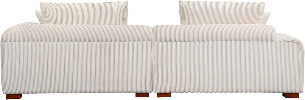 Modular Corduroy Sectional Sofa with Pillows L849