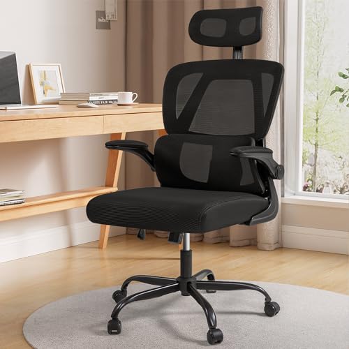 Ergonomic High Back Office Chair with Breathable Mesh Seat, Black W293364