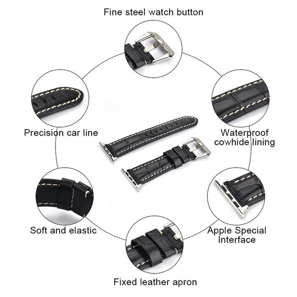 Genuine Leather Watch Band for 49mm 44mm 45mm 42mm J236