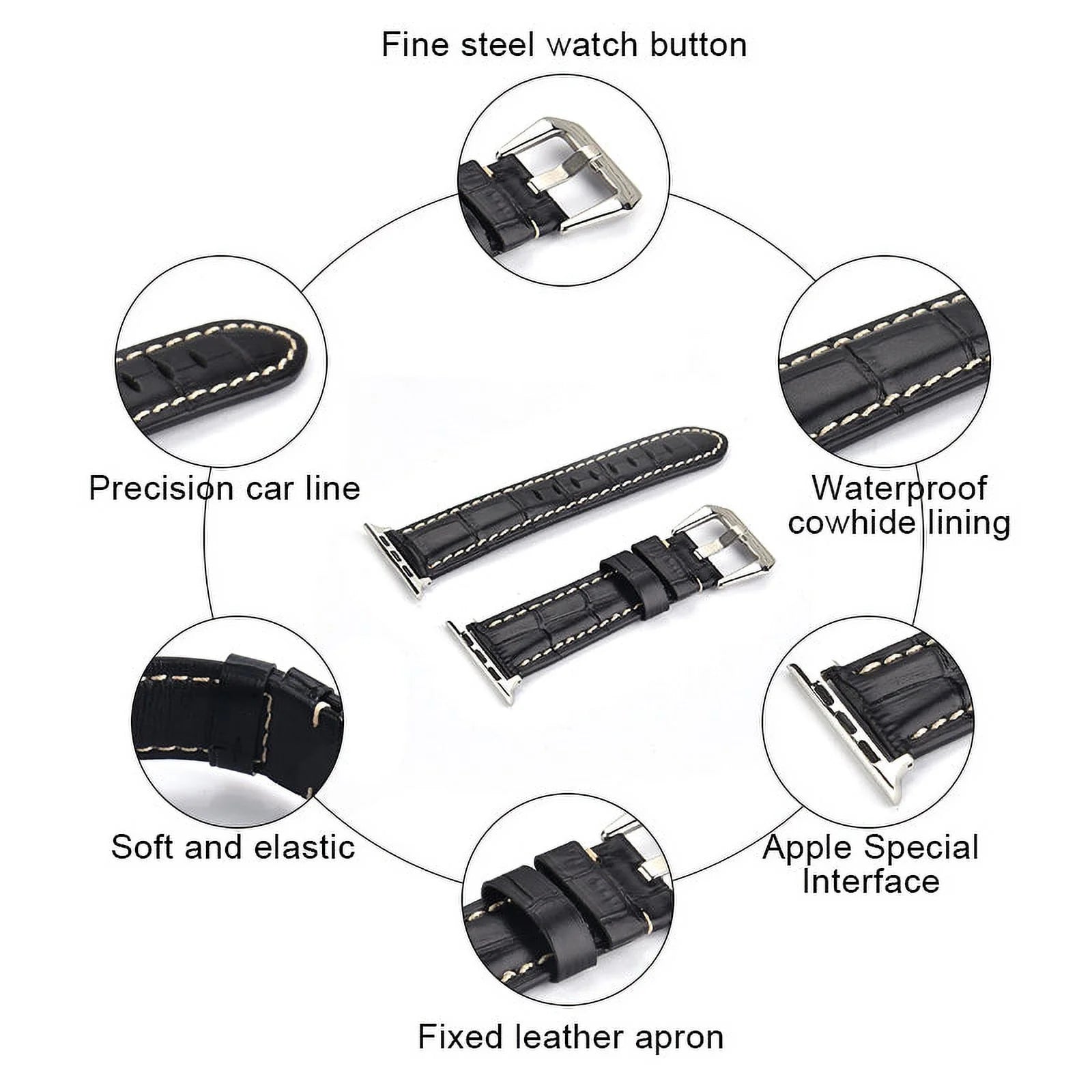 Genuine Leather Watch Band for 49mm 44mm 45mm 42mm J236