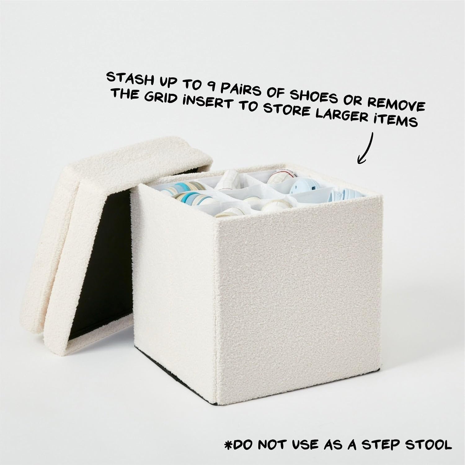 Collapsible Storage Ottoman Chair for Small Spaces N2708